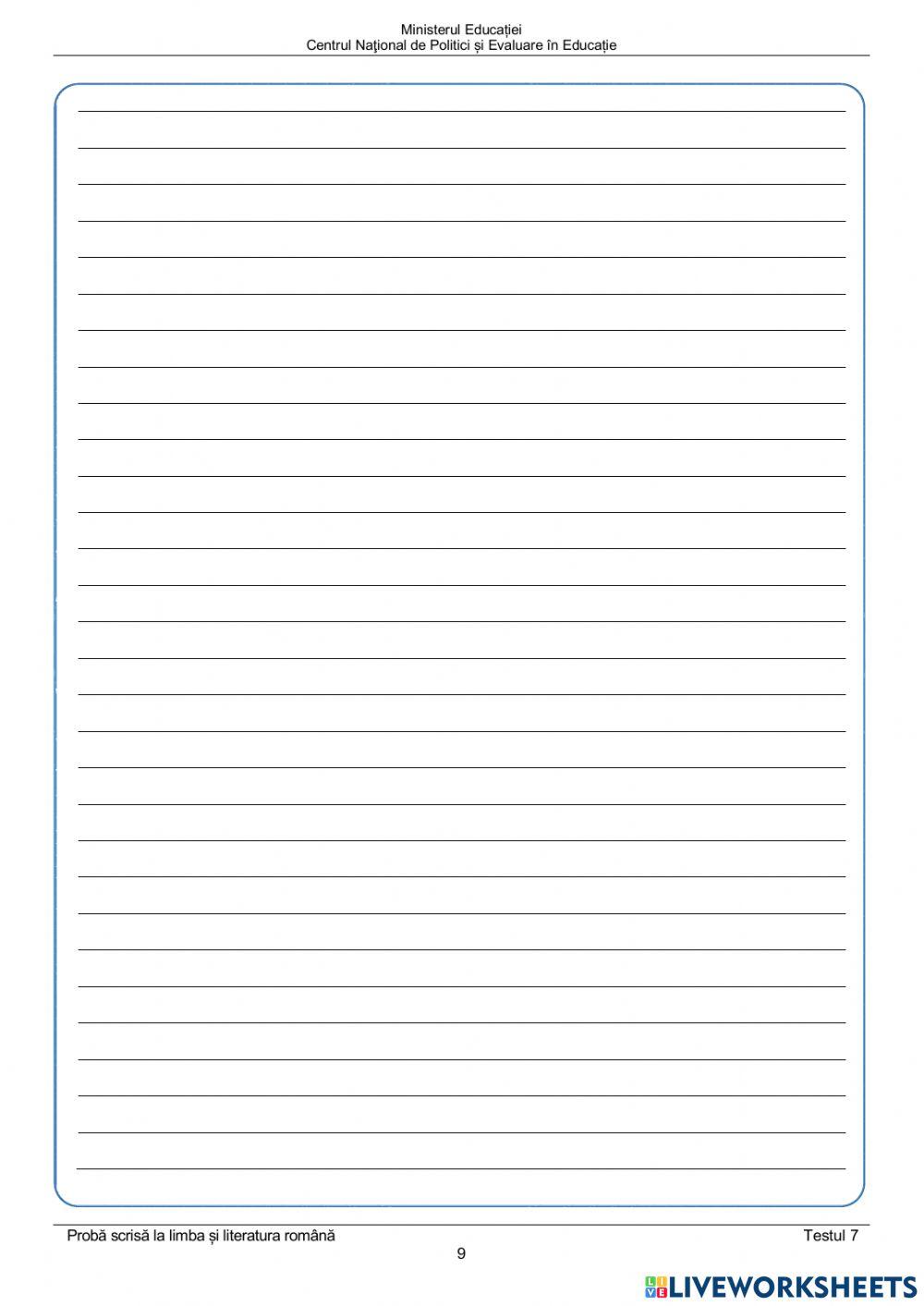 Test de antrenament nr. 7