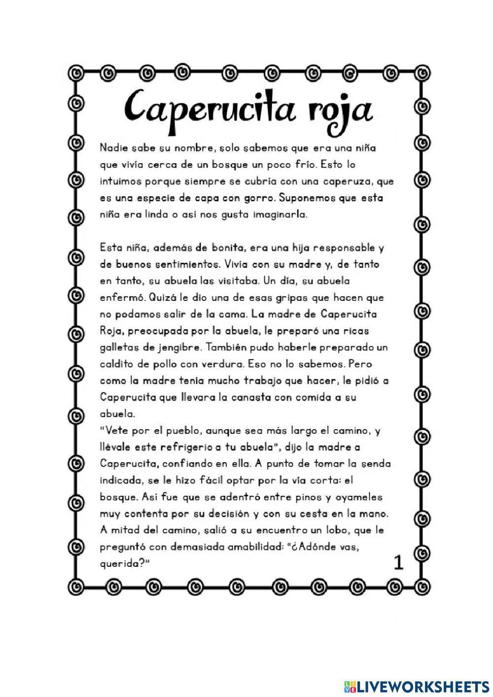 Cuento online exercise for primaria | Live Worksheets