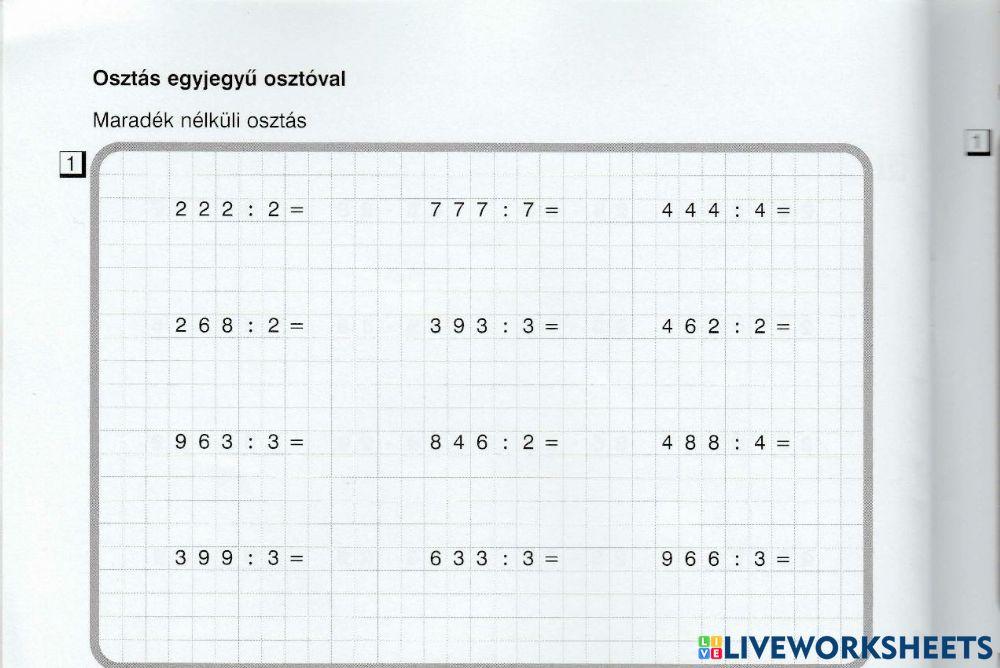 Maradék nélküli osztás