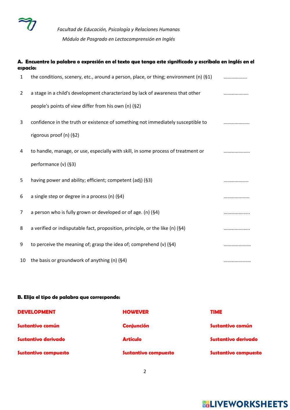 Psychology - English for Specific Purposes