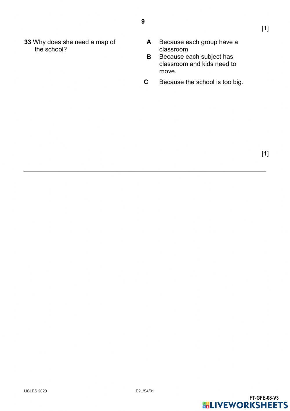 Diagnostic Test-trim 1- reading and writing 3rd grade