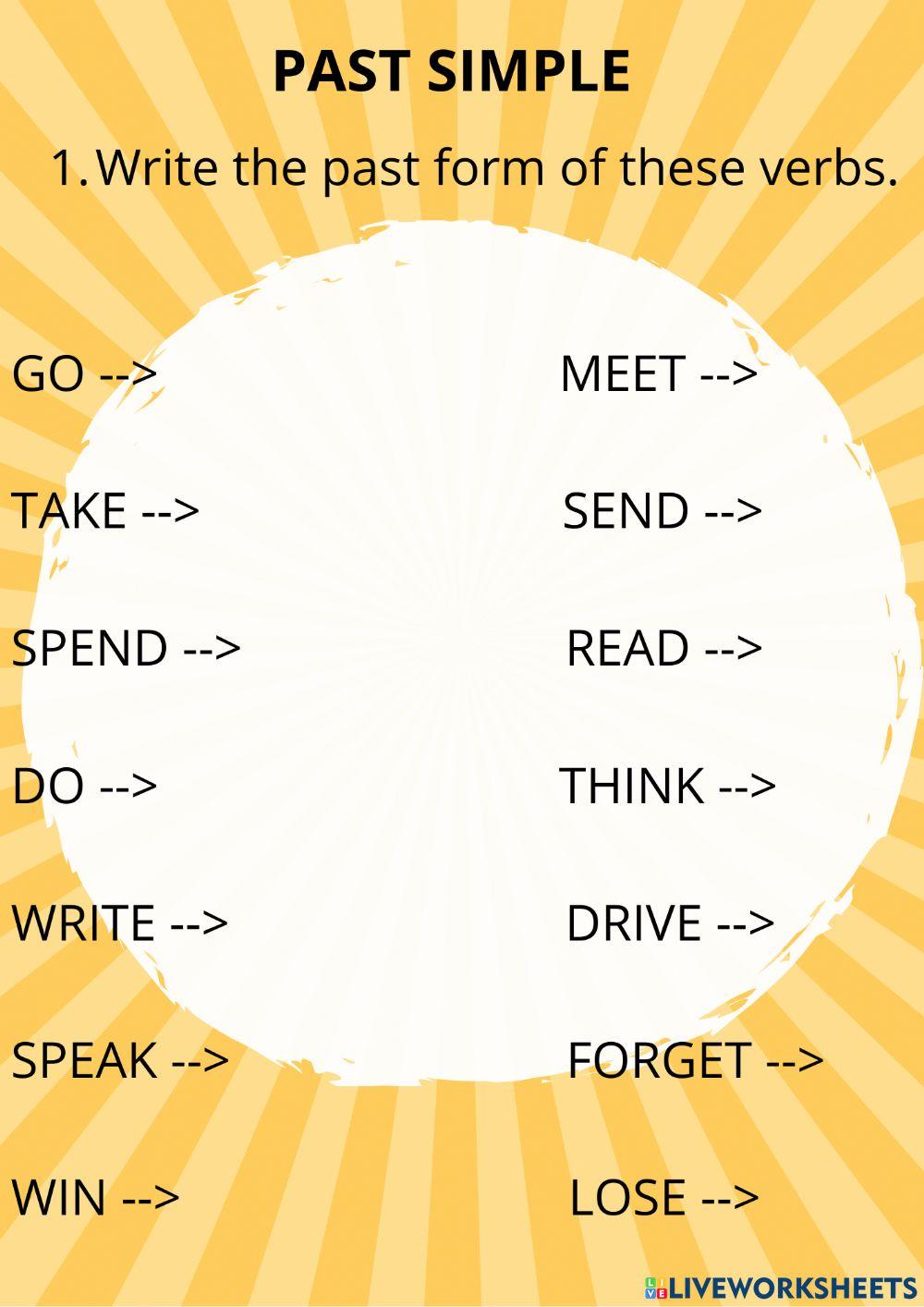 Past simple, irregular verbs