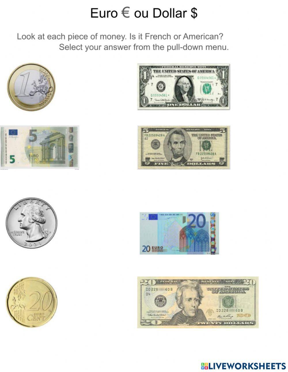 Euro et Dollar