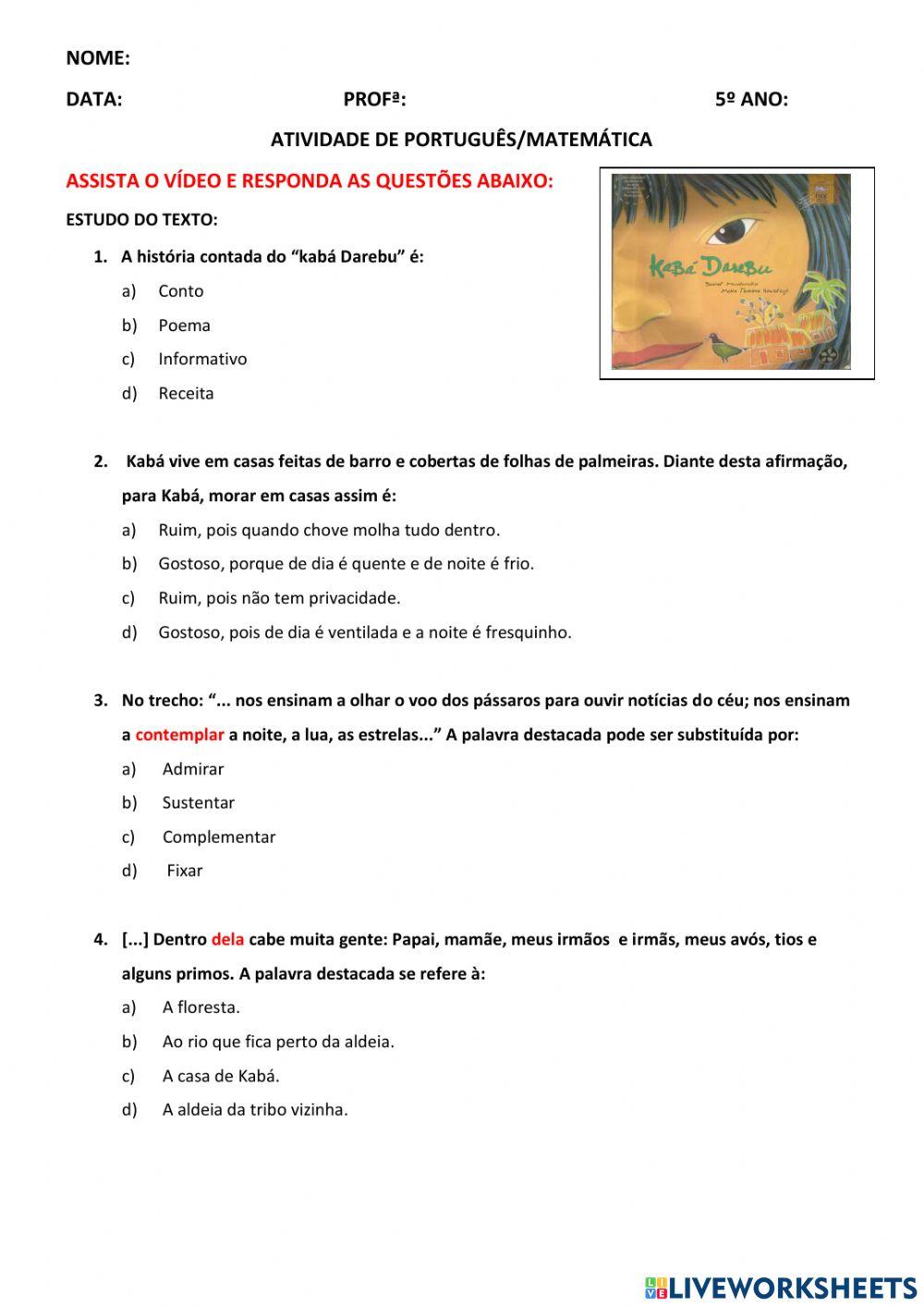 História do índio Kabá  Dareku