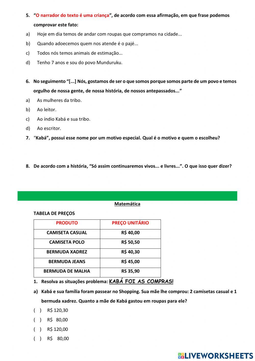 História do índio Kabá  Dareku