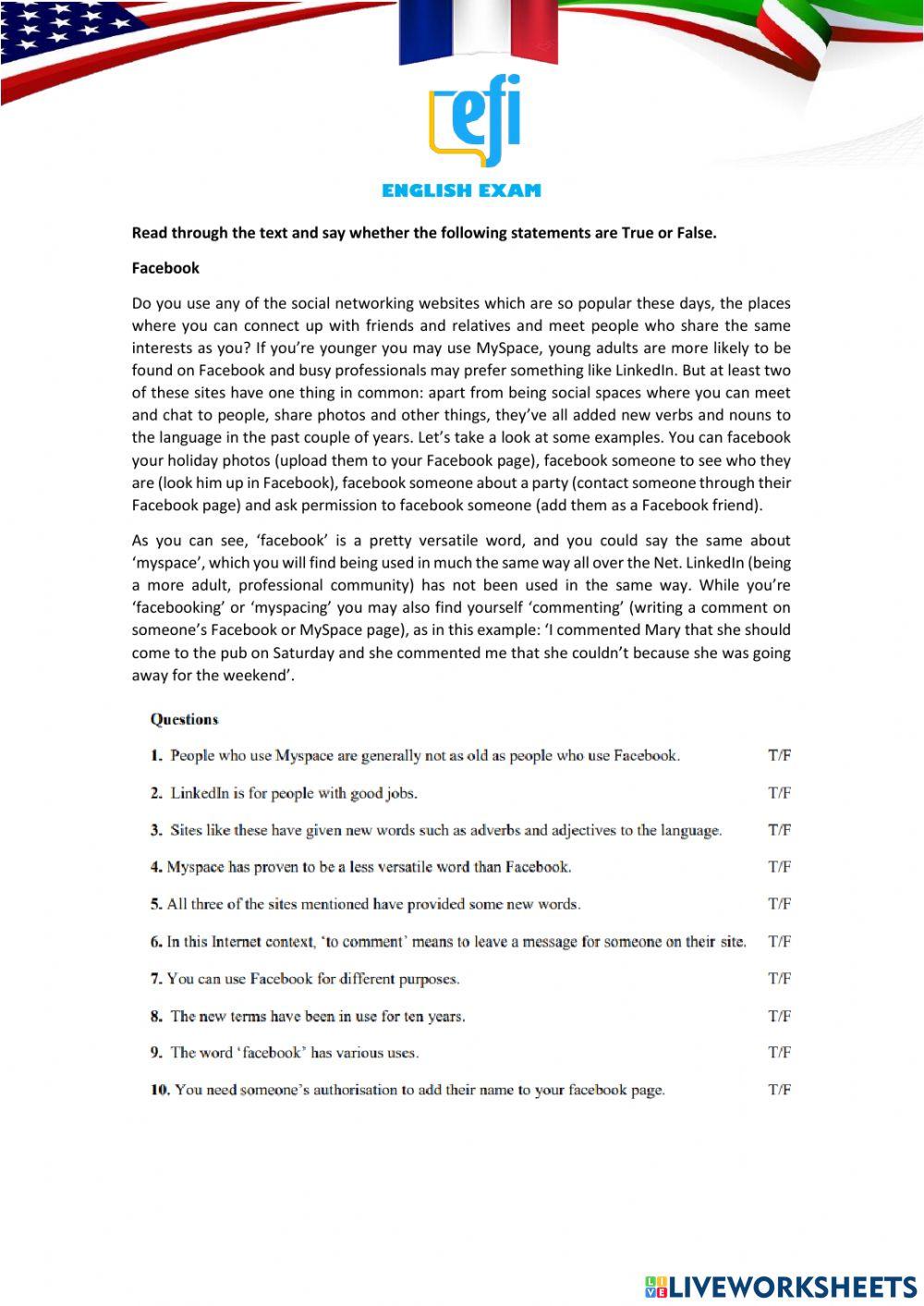 English Test reading part