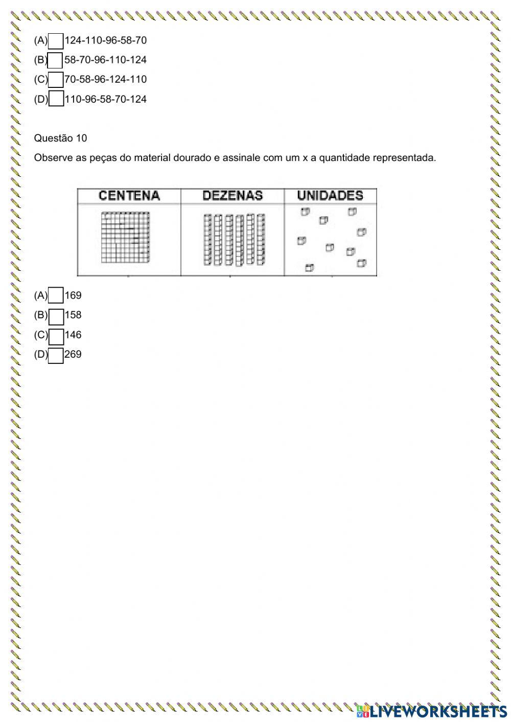 Avaliação de Matemática