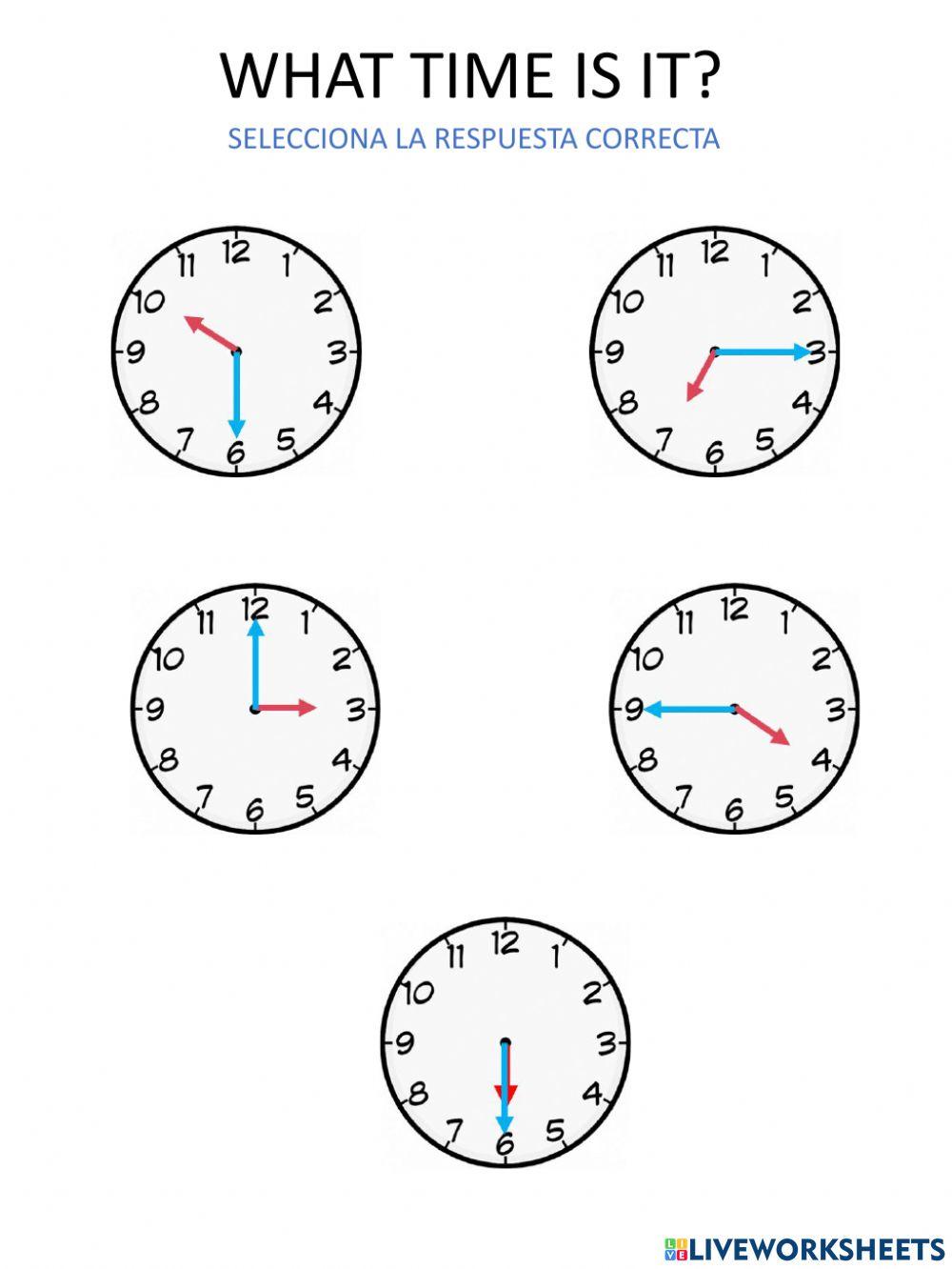 The time interactive worksheet for PRIMARIA Live Worksheets
