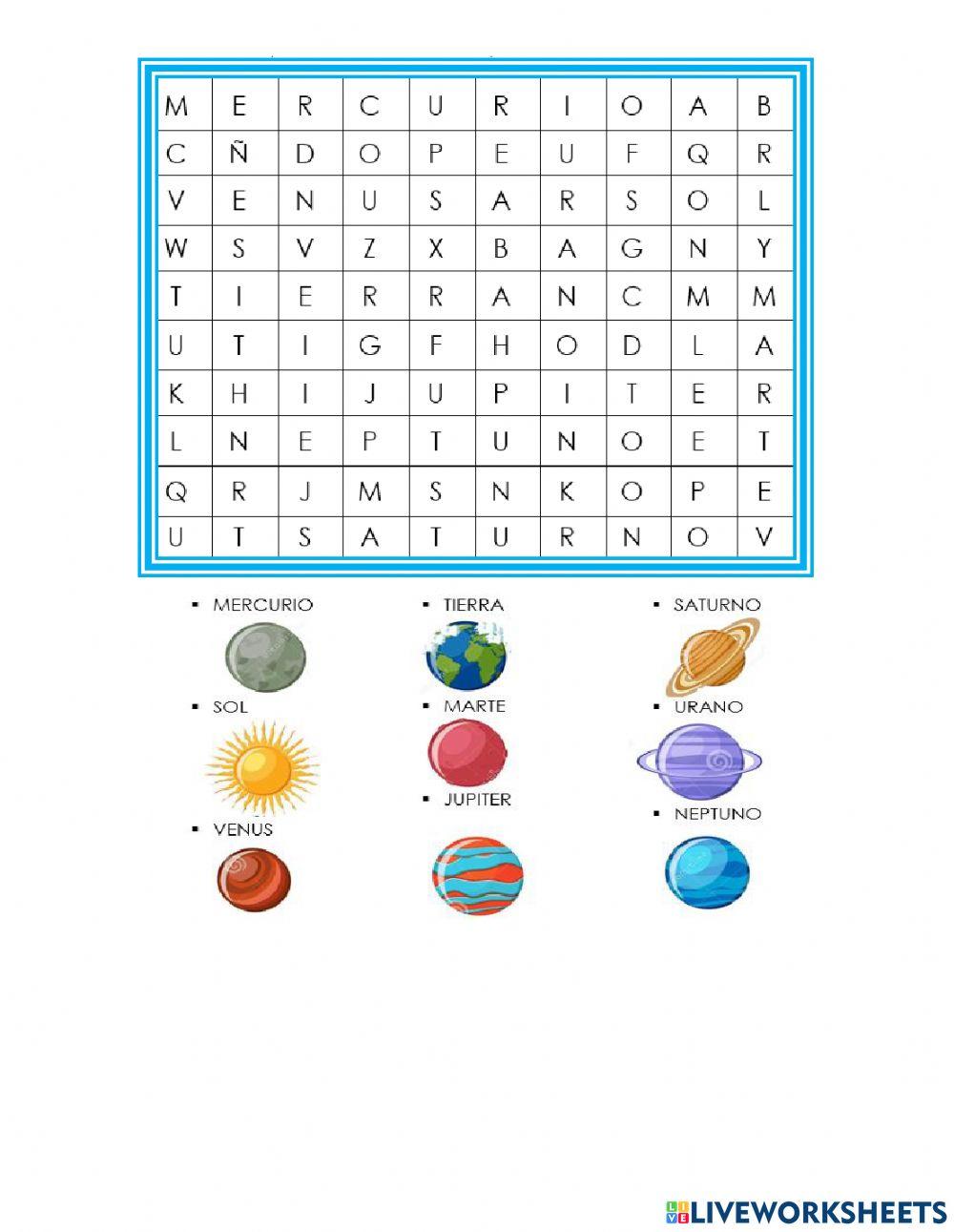 Sopade letras planetas