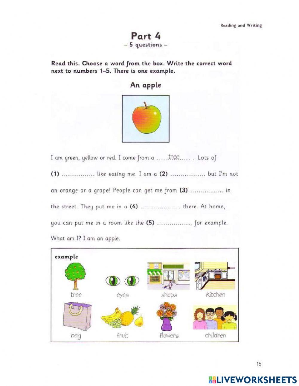 Reading and writing  starters