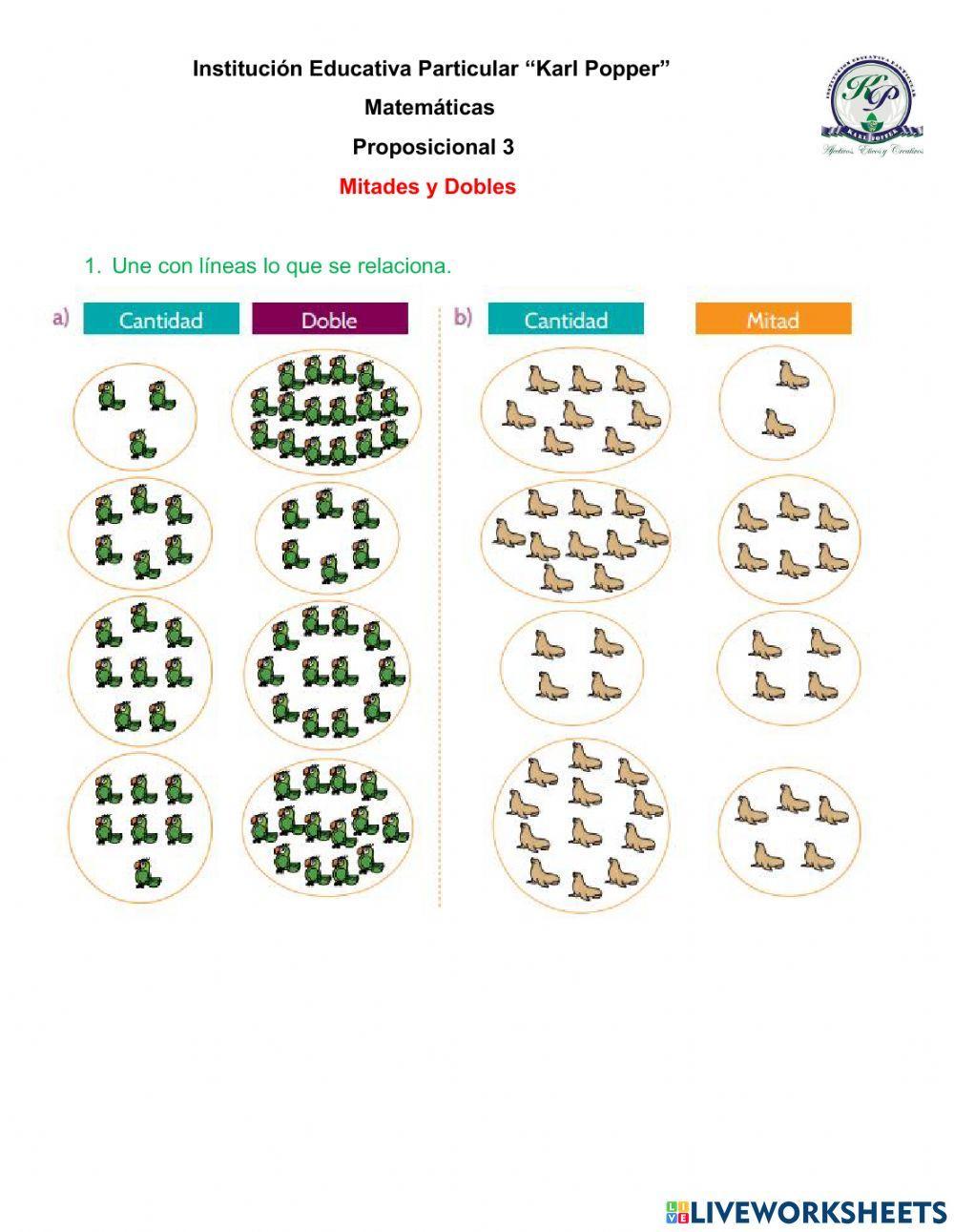 Actividad de mitad y doble