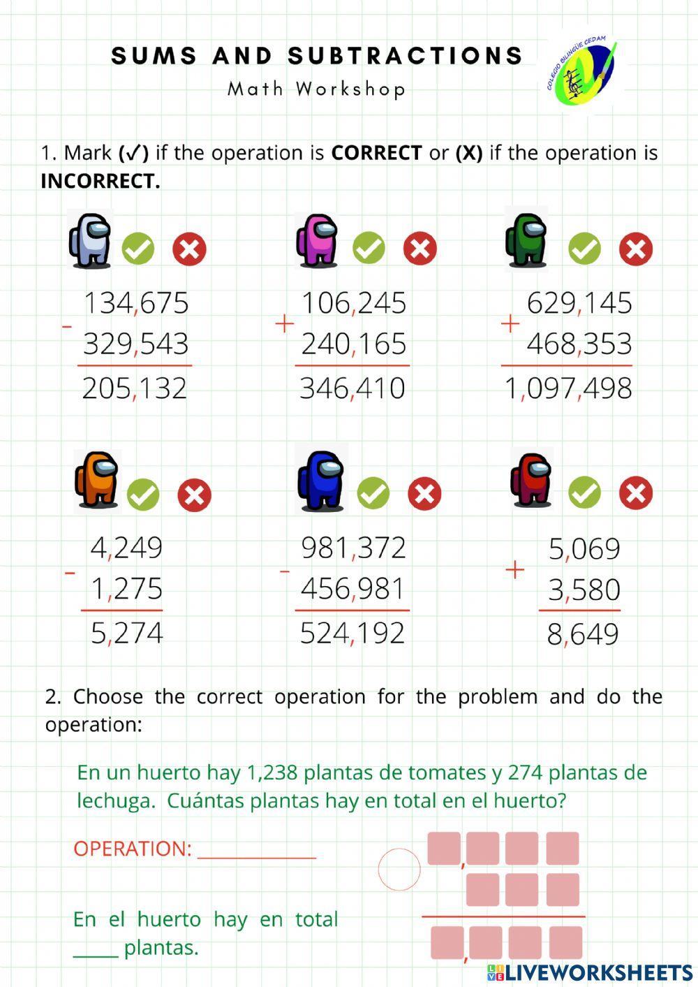Addition and Subtraction