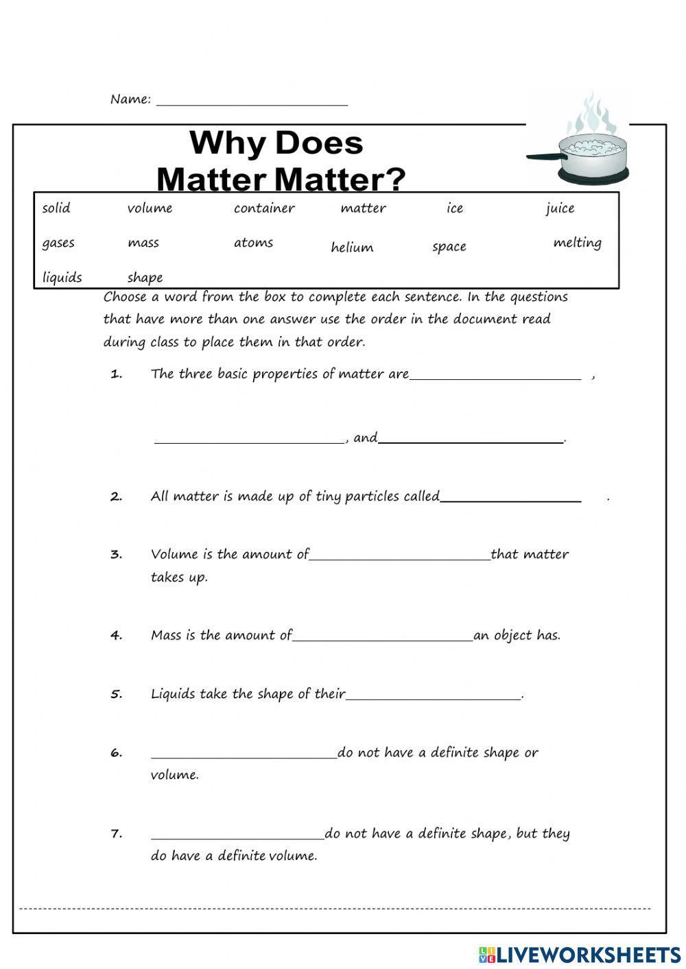Why Does Matter Matter?