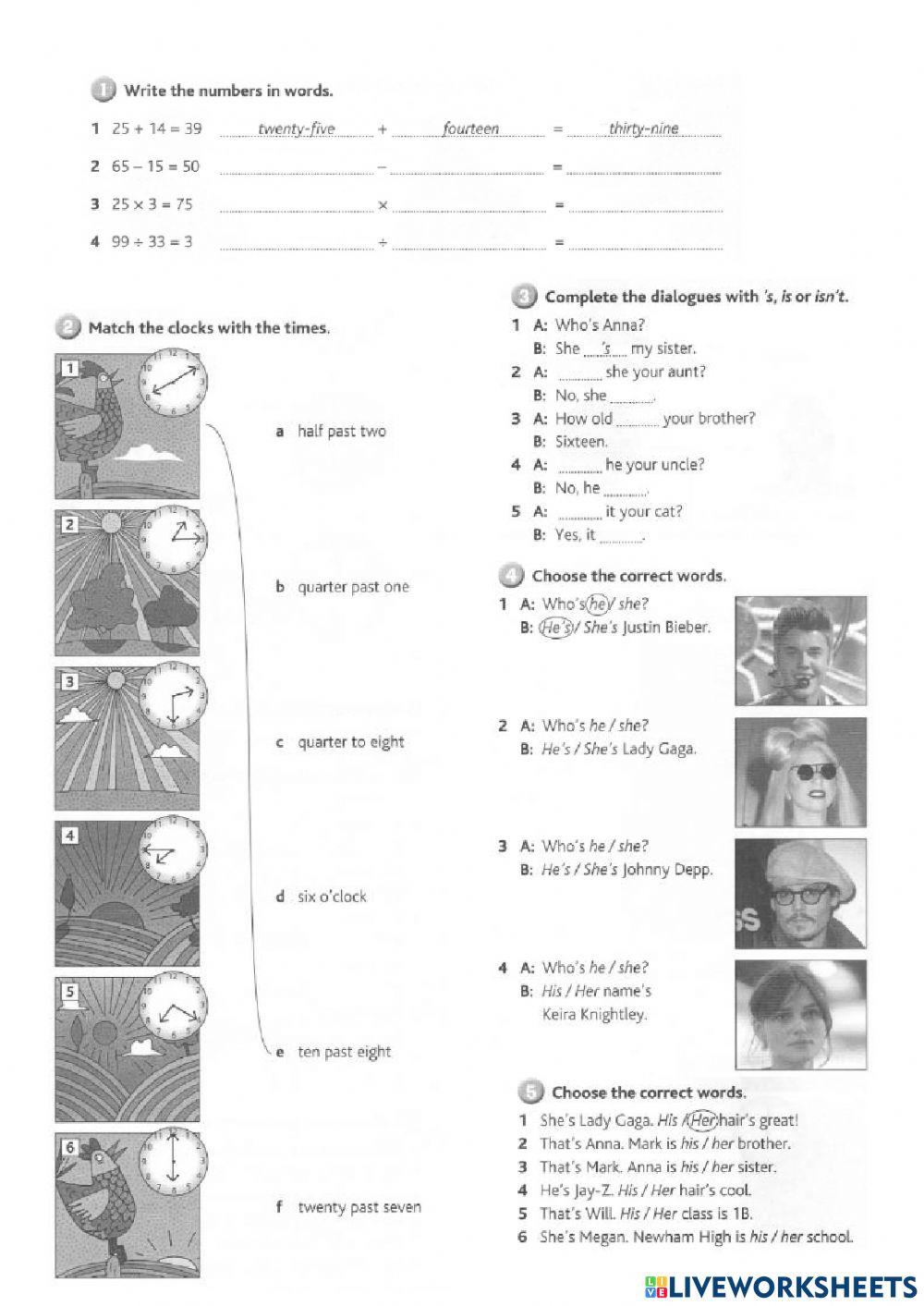 Unit One Exercise Live Worksheets unit-one-exercise-live-worksheets