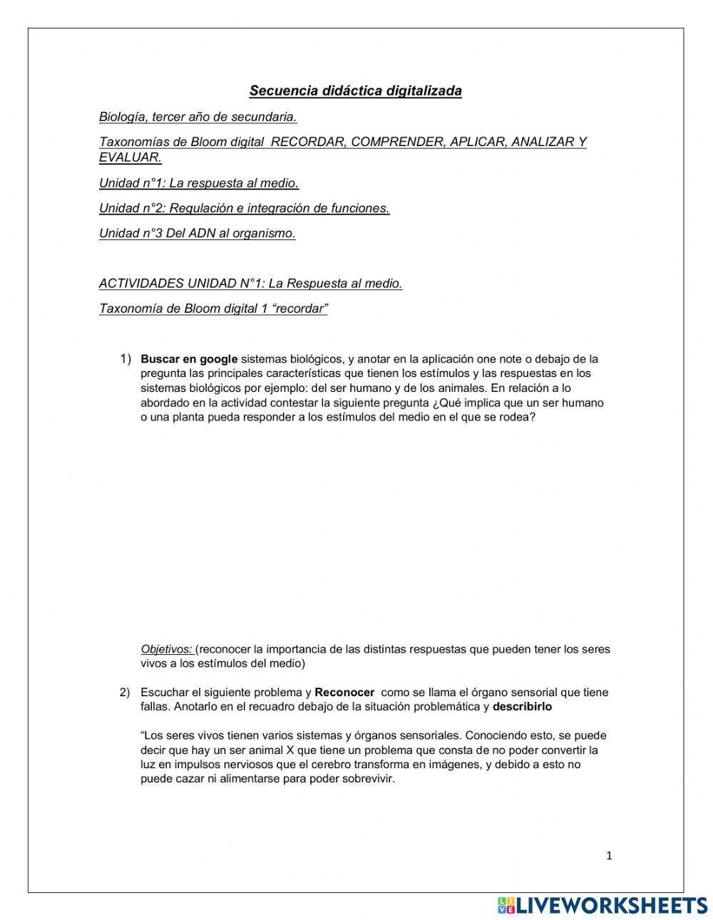 Secuencia didáctica digitalizada