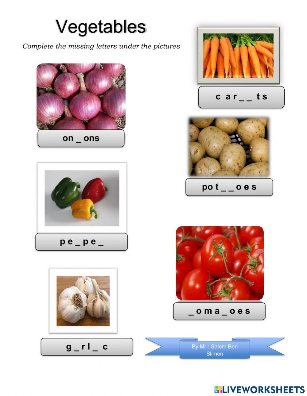 Spelling :Vegetables 1