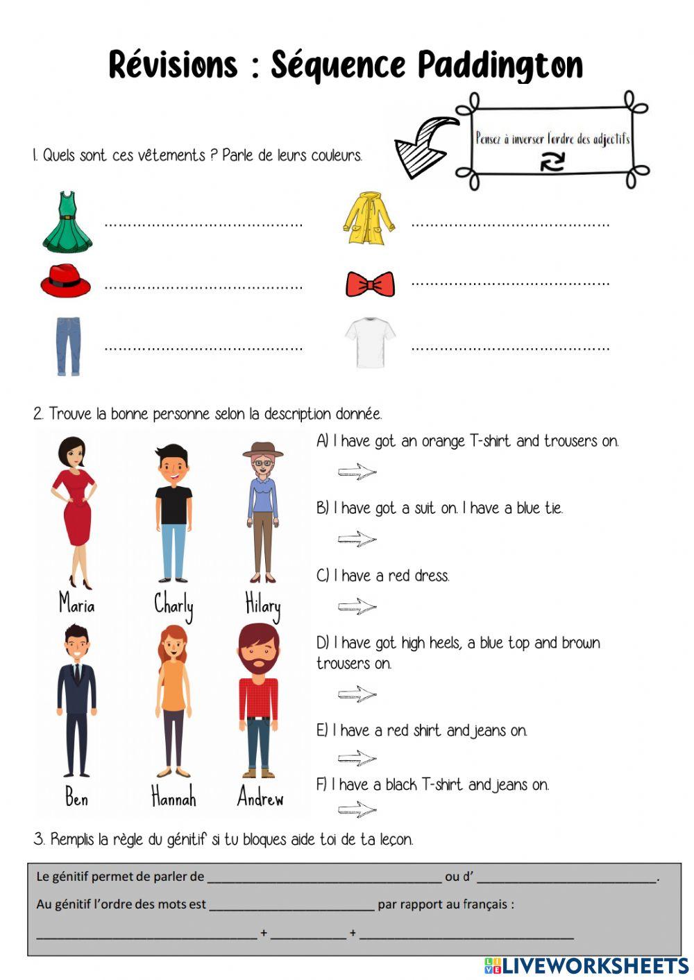 Révisions séquence Paddington