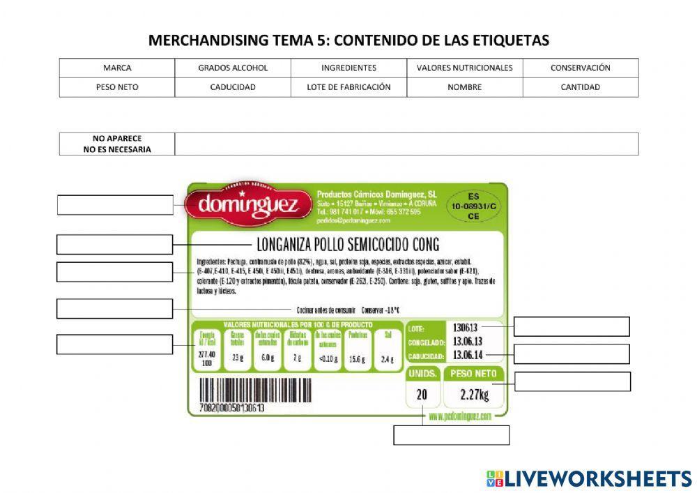 Contenido en etiquetas