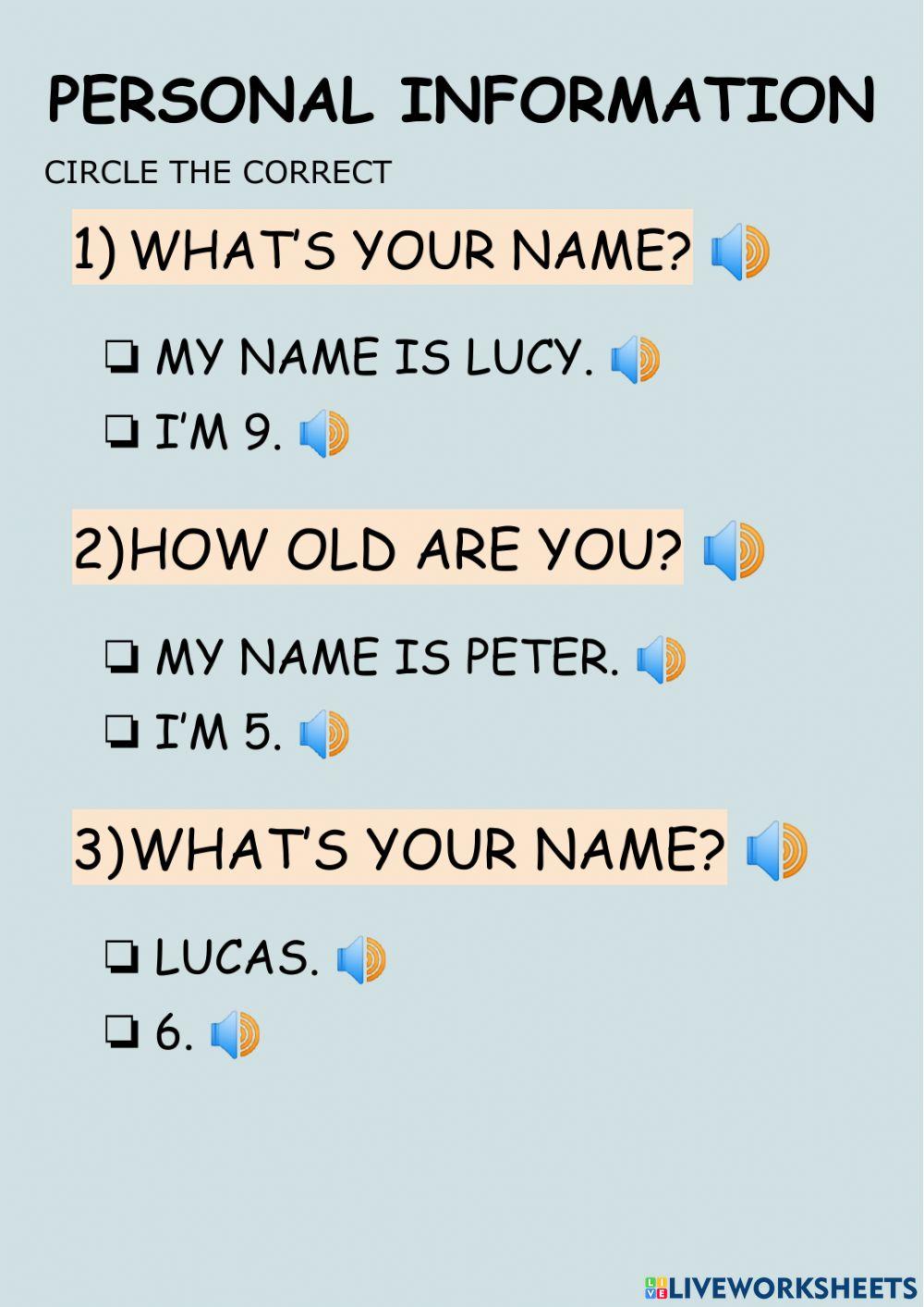 Personal Information