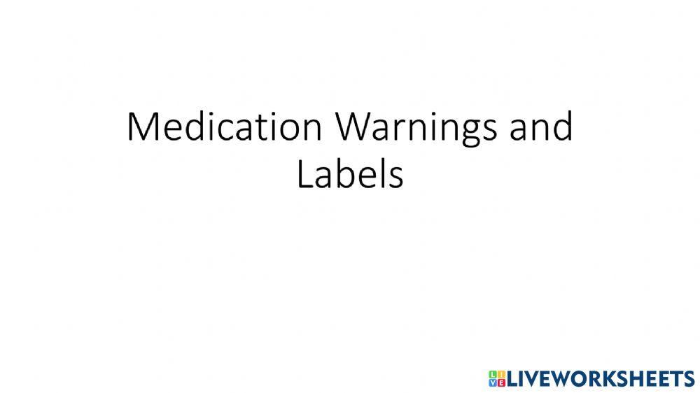 Medication Warning Labels