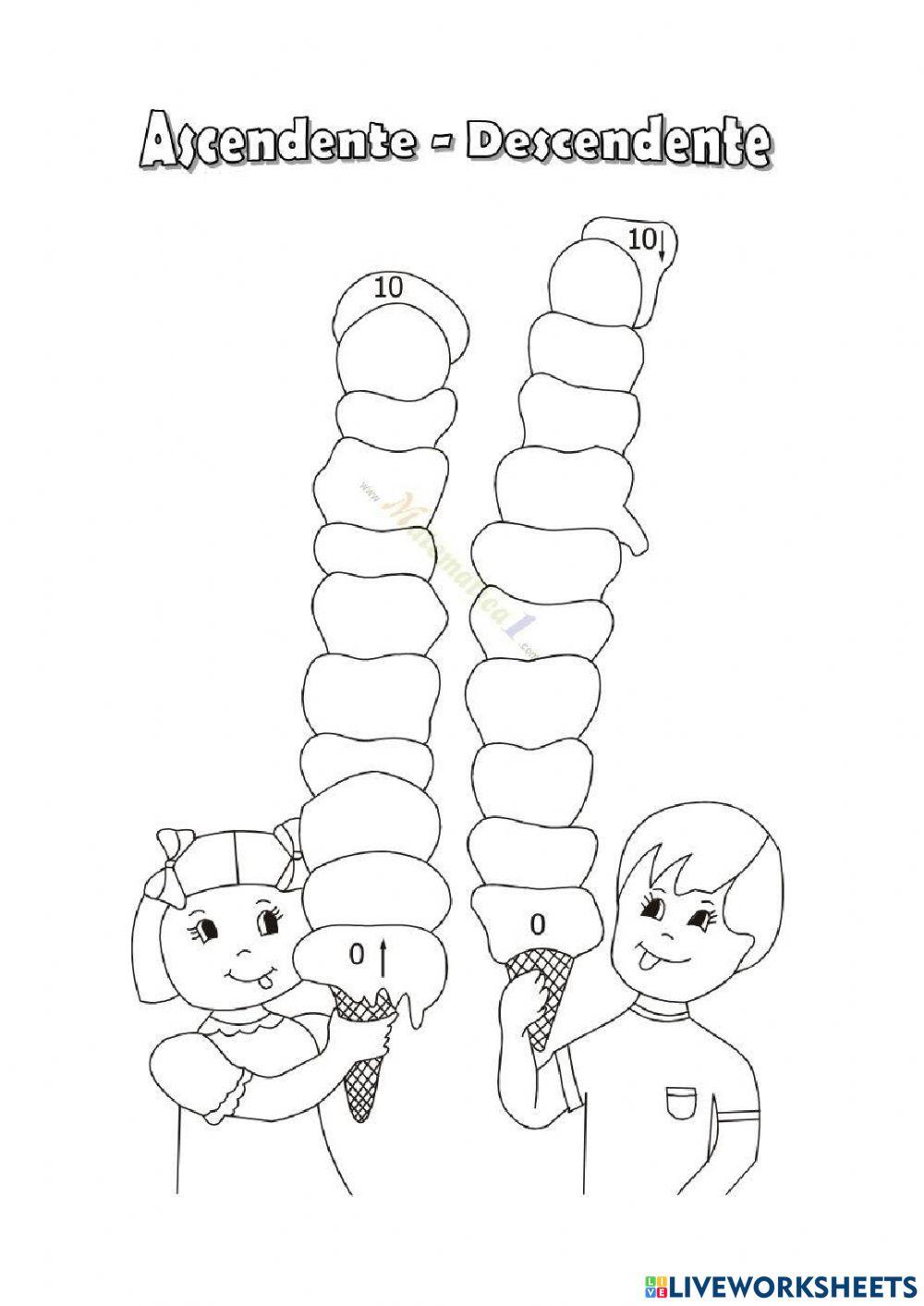 Números ascendentes y descendentes