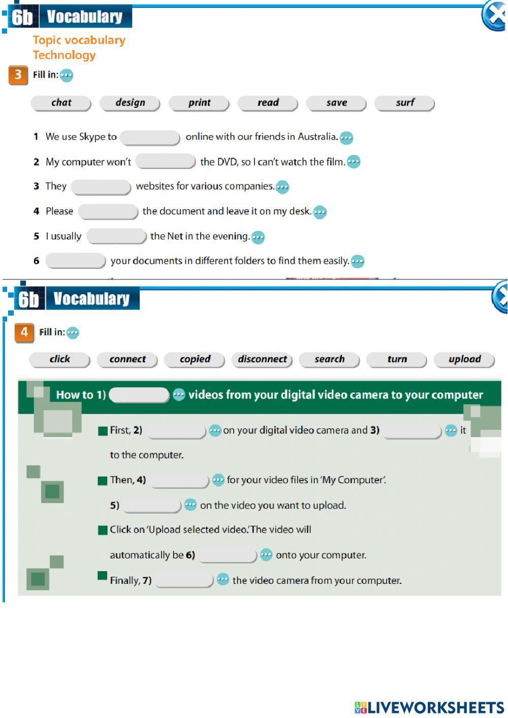 3a technology unit 6 use of english worksheet | Live Worksheets