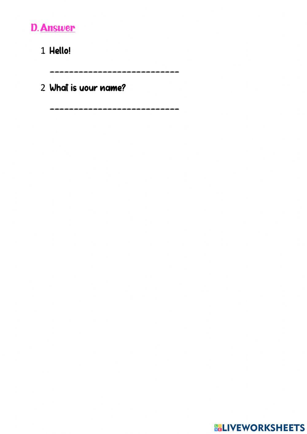 First Grade Exam I Unit