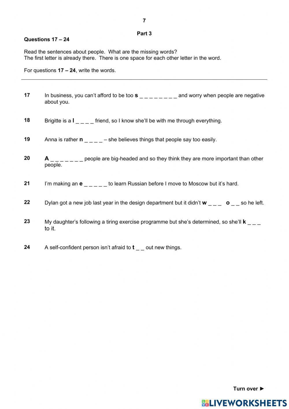 Progress Test Unit 1