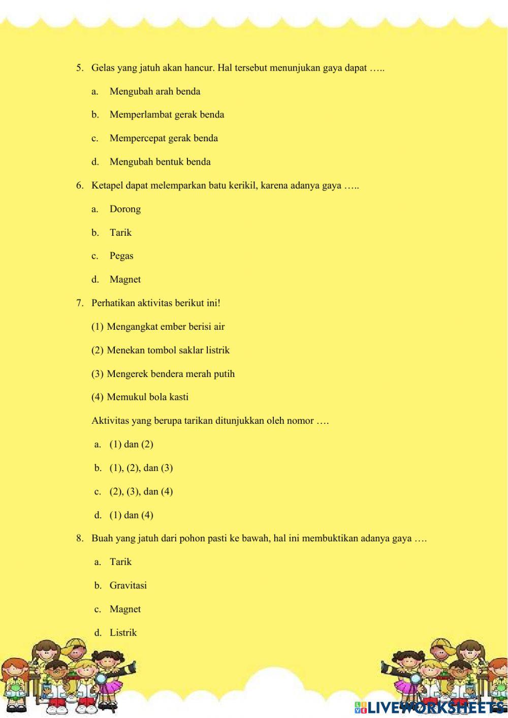 Evaluasi IPA Tema 8 Kelas IV