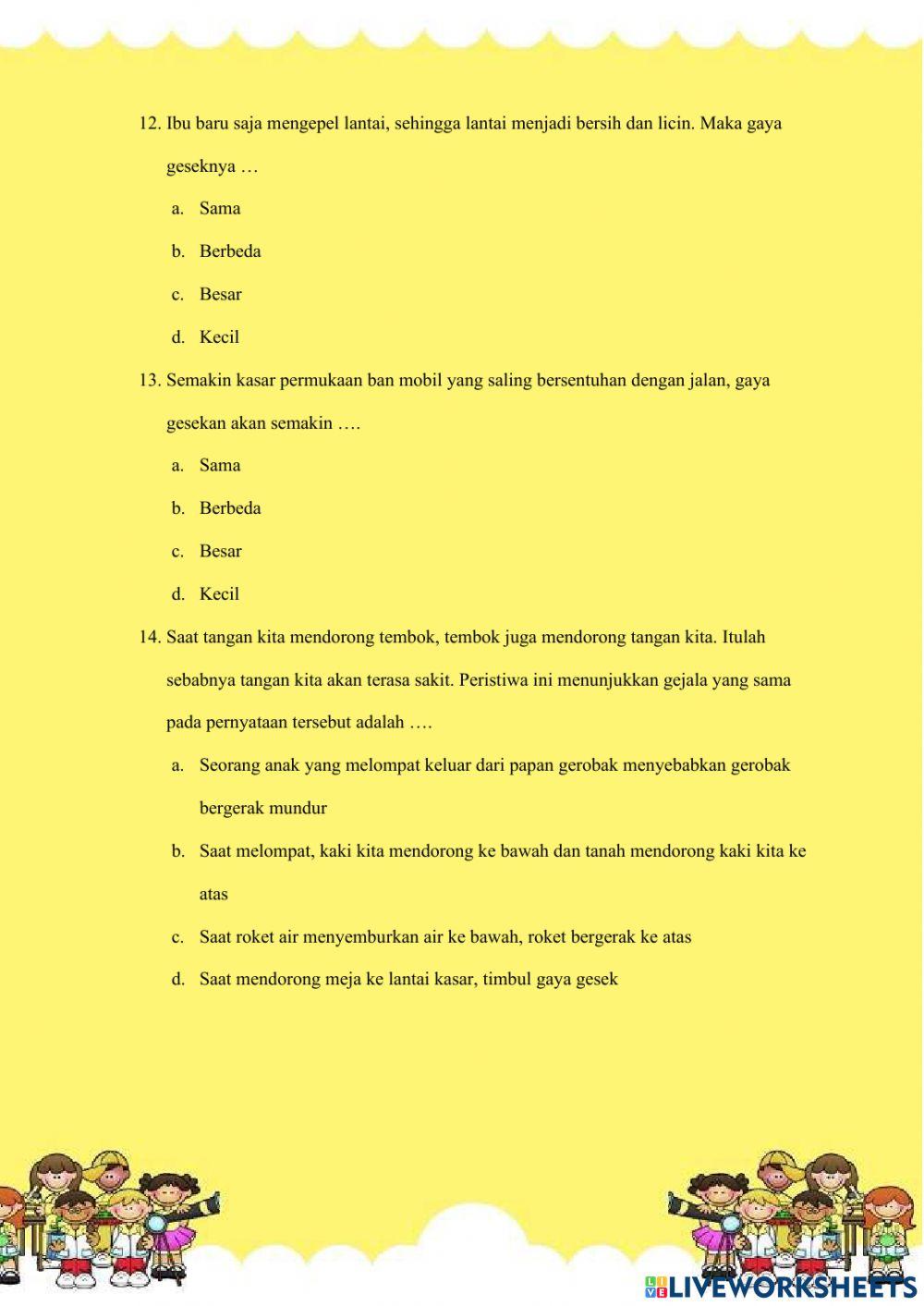 Evaluasi IPA Tema 8 Kelas IV