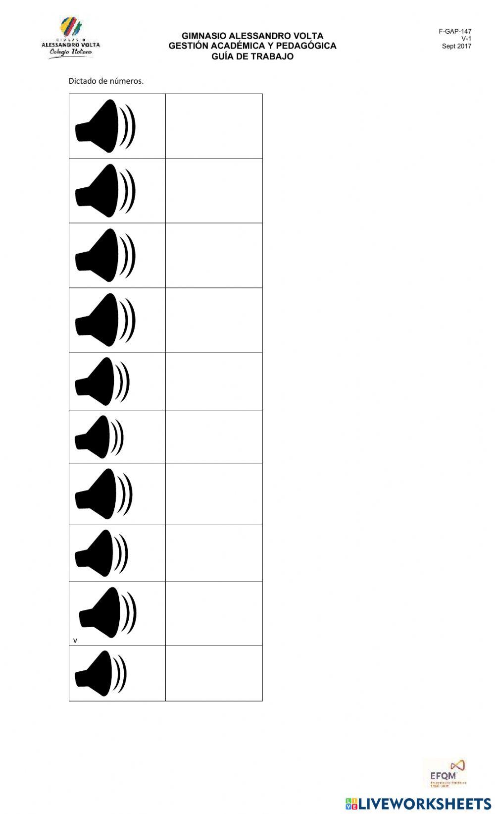 Dictado familia del 70