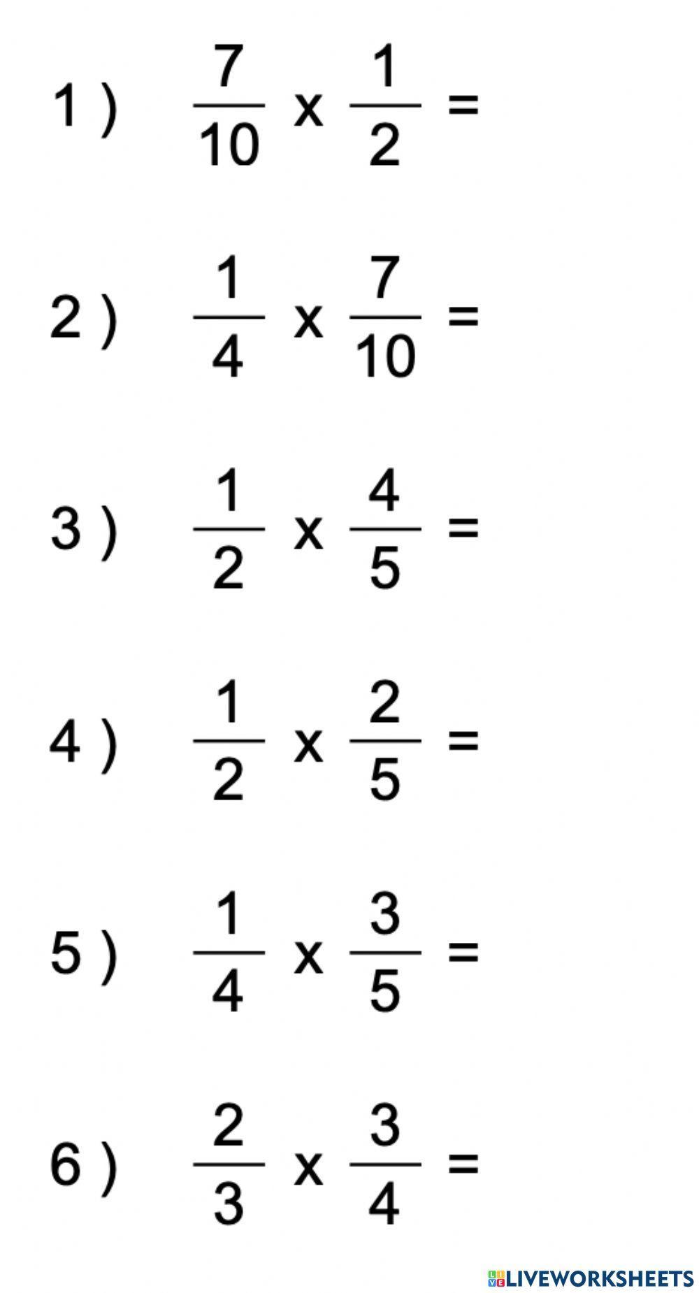 Multiply Fractions Multiply Fractions