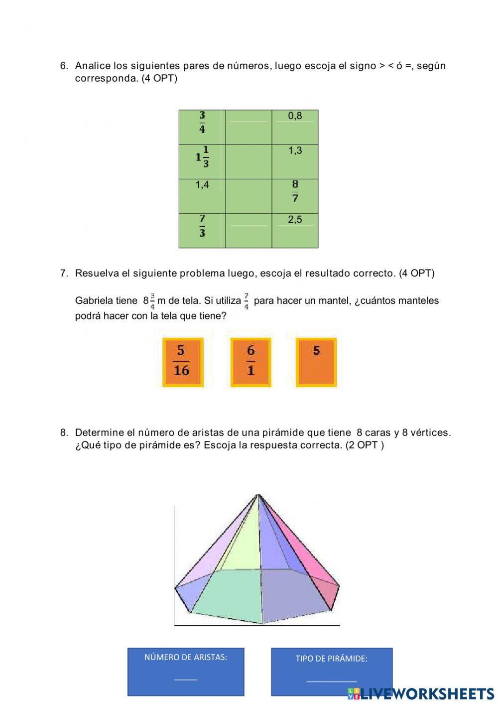 Operaciones con fracciones