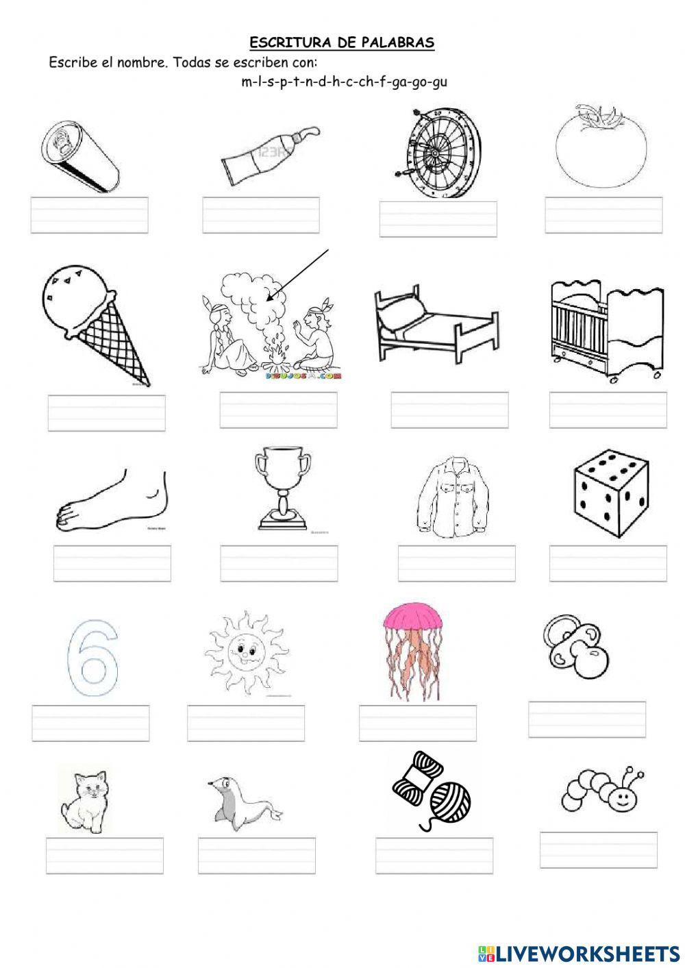 Escritura de palabras