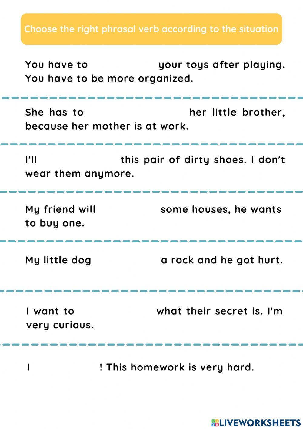 Phrasal verbs pratice