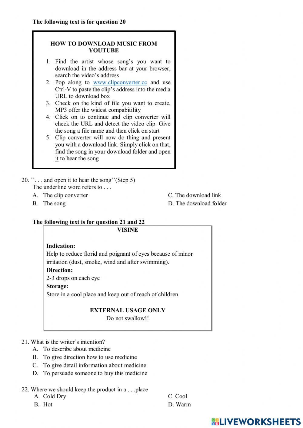 Ulangan Akhir Semester (BAHASA INGGRIS) SMP TAHUN 2020-2021