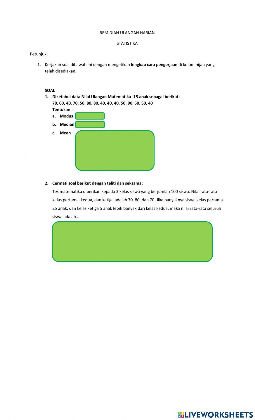 Remidial UH Statistika
