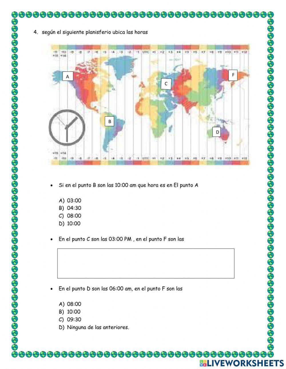 Husos horarios y Longitud y latitud