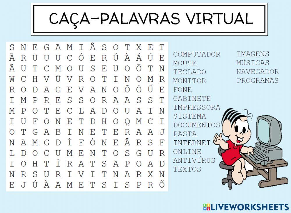 Caça palavras virtual worksheet