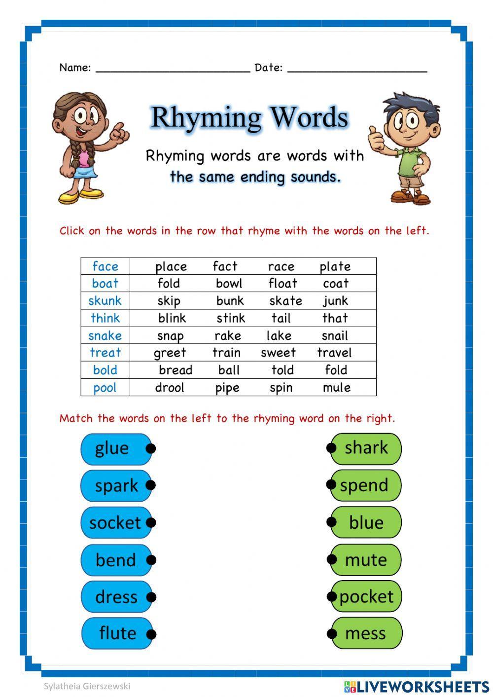 Rhyming Words Free Interactive Worksheets 926875 rhyming-words-free-interactive-worksheets-926875