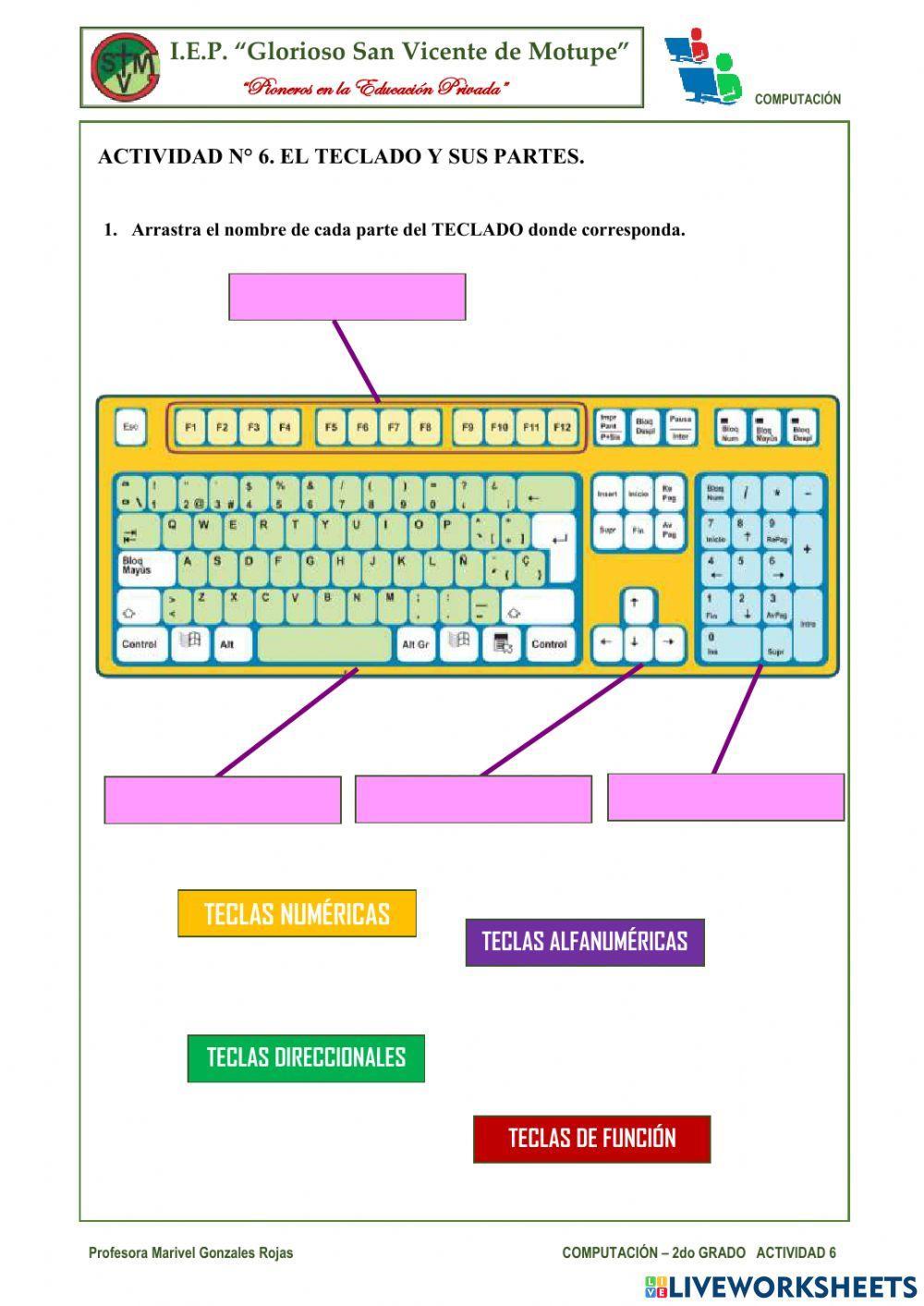 Actividad 6: el teclado y sus partes