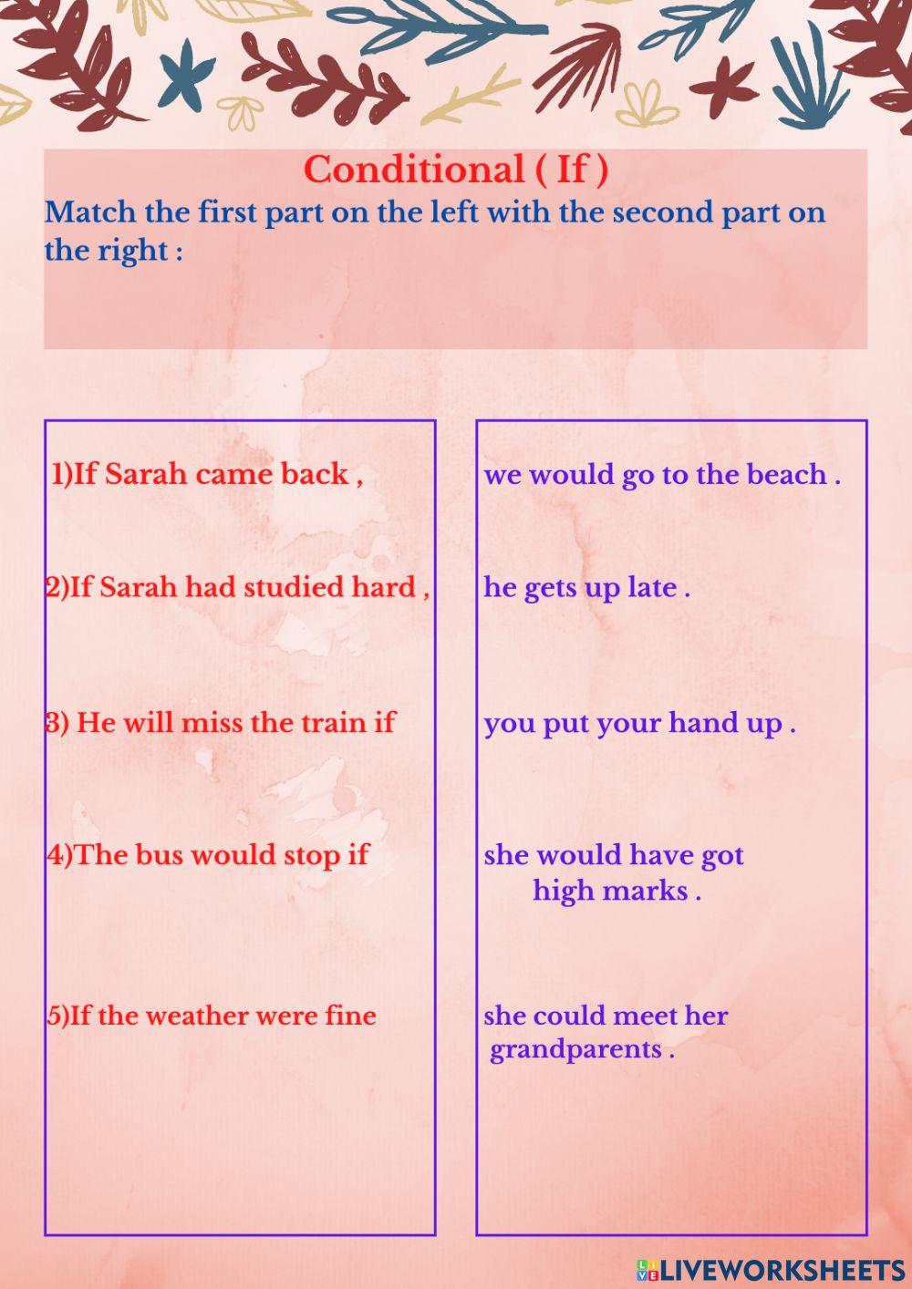 Conditional If activity | Live Worksheets