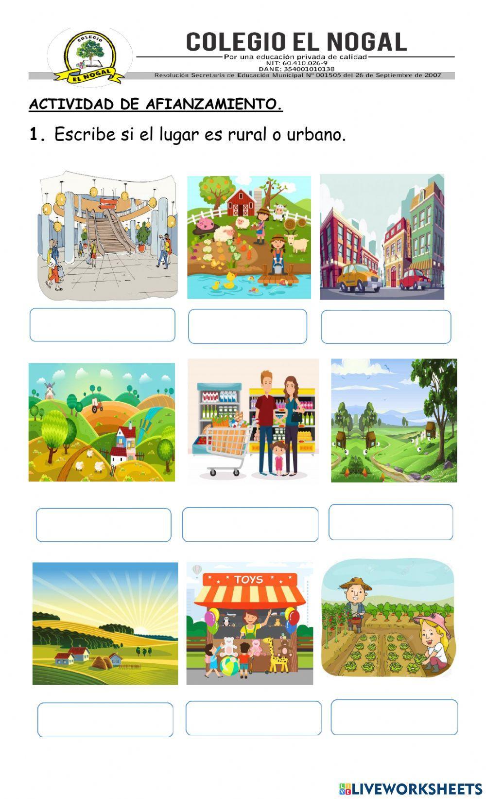 Zona rural y zona urbana