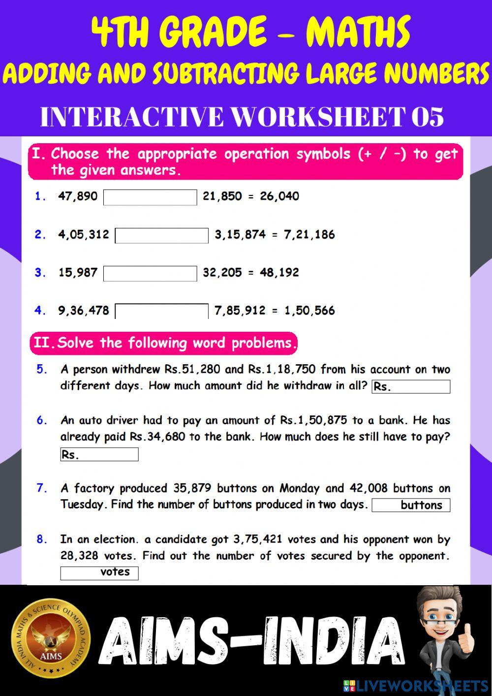 4th-maths-ps05-adding and subtracting large numbers - ch 02