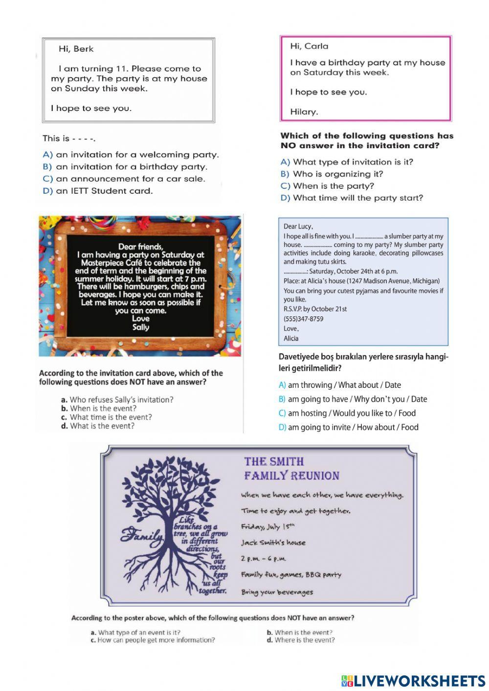 8 1.üni̇te friendship Davetiye kuralları