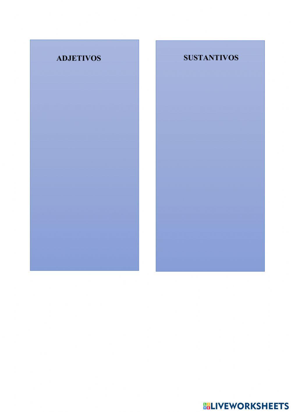 Sustantivos y adjetivos