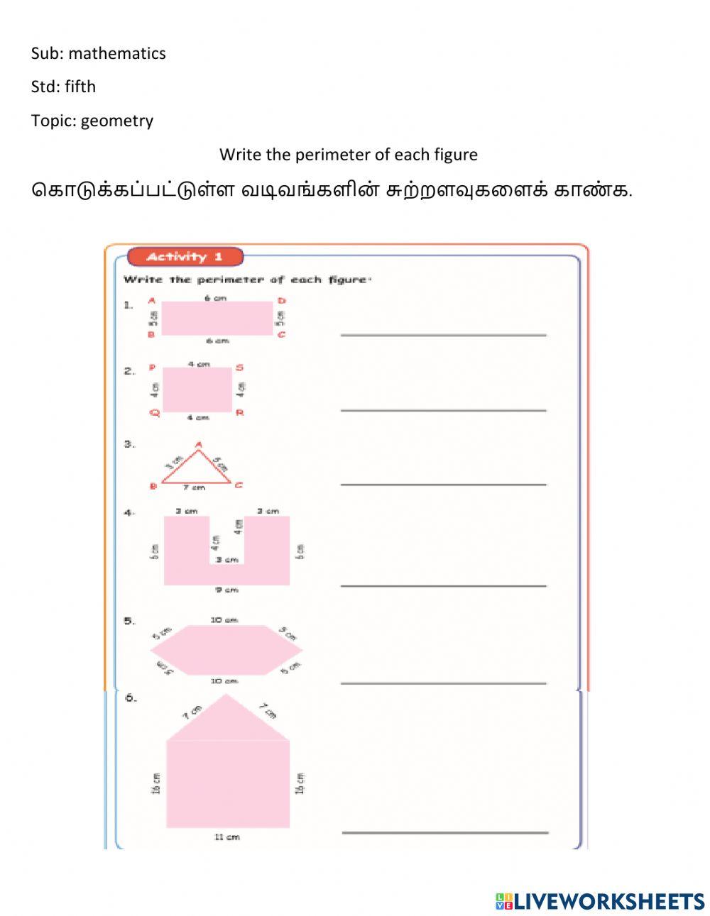 927499 | Geometry | Rajendran P | LiveWorksheets
