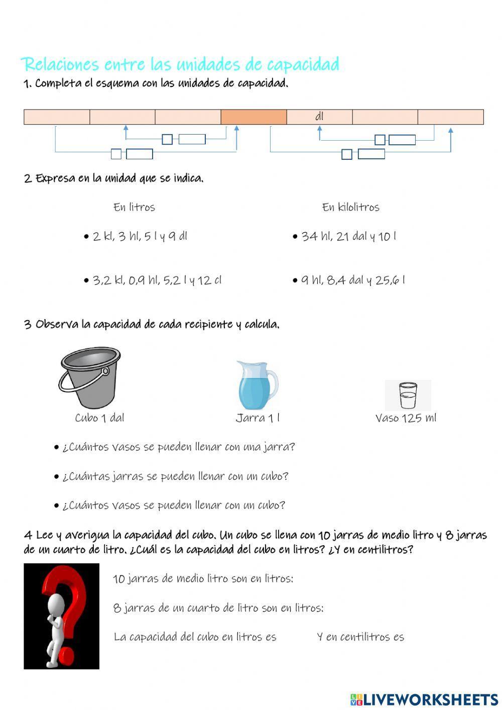 Relaciones entre las unidades de capacidad