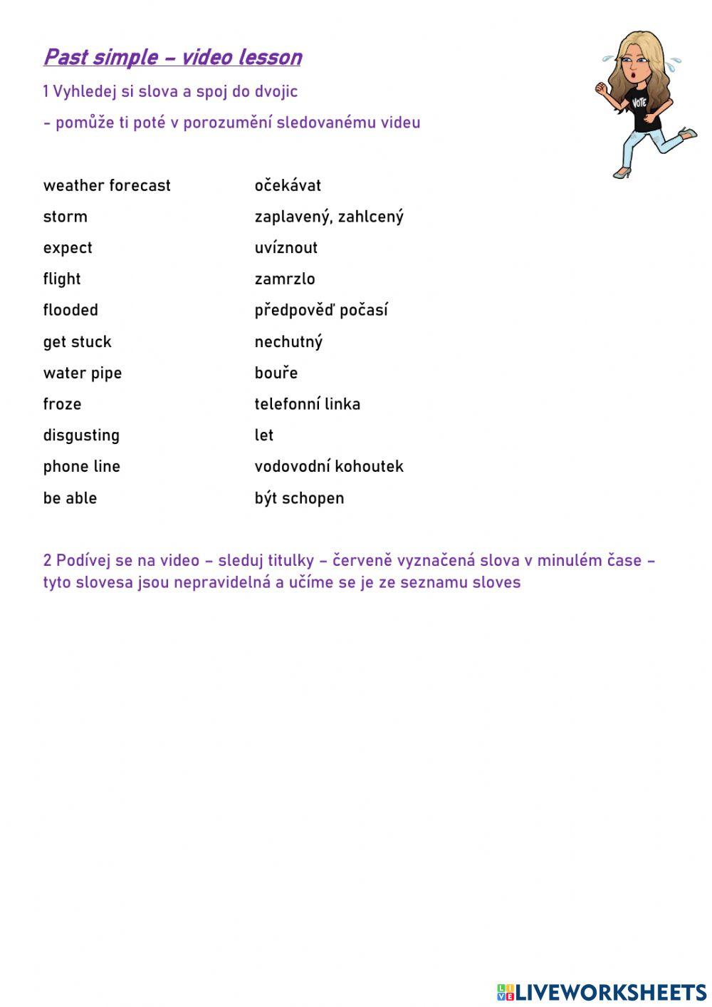 Past simple video lesson