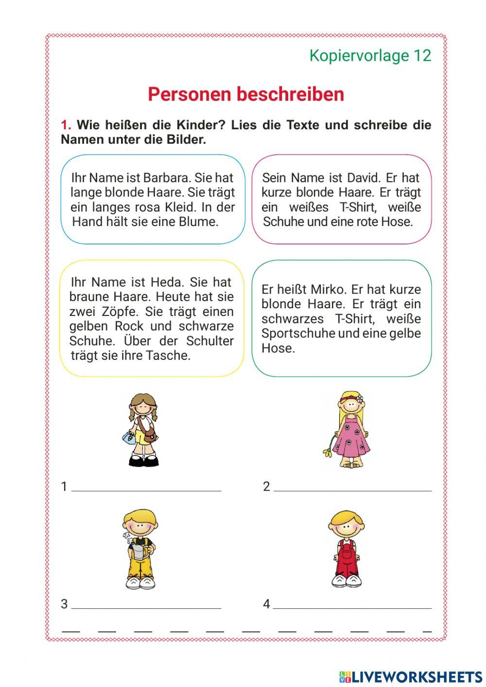 Kopiervorlage 12, Kleidung